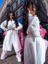 "LOTUS 13" leather imitation trench - WHITE